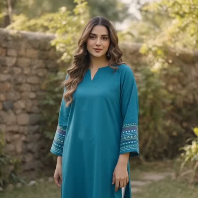 Teal Meadow Kurta Set